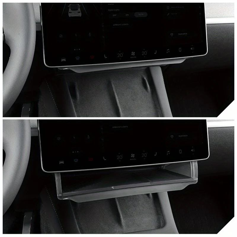 Per Tesla MODEL Y & MODEL 3 (19-23) Scatola di immagazzinaggio nascosta sullo schermo di controllo centrale Custodia in materiale acrilico per telefoni cellulari, chiavi
