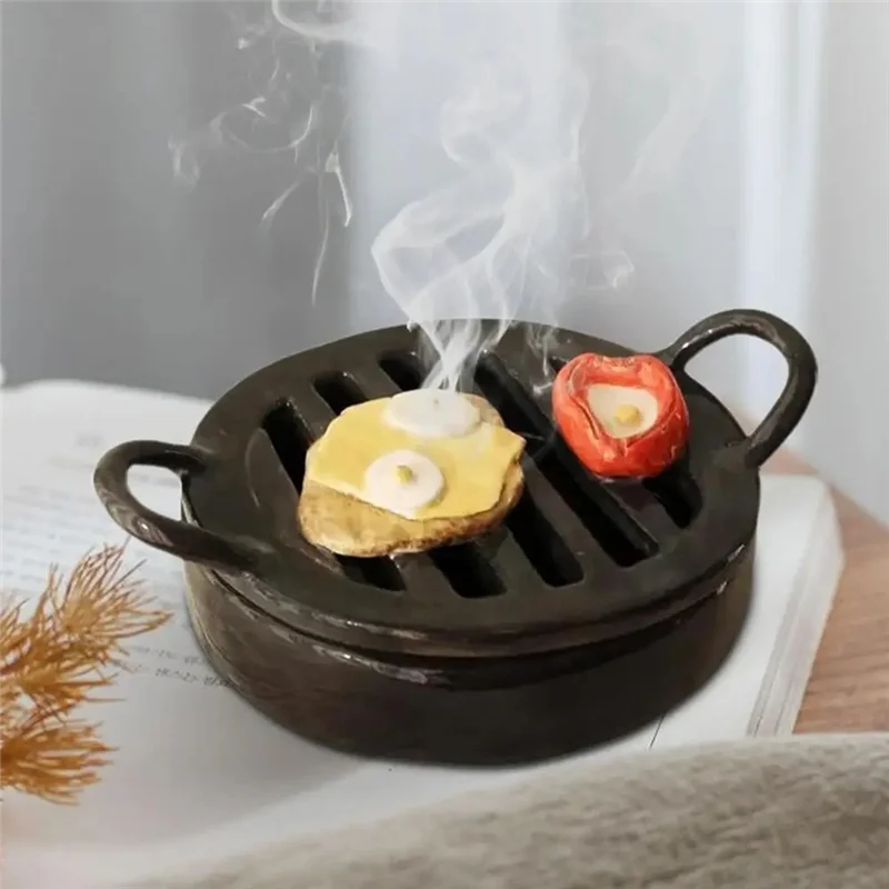 AT14 BBQ Incense Tray Unique Incense Holder Incense Burner Home Office Decorative, For Coil Incense Yoga Meditation Study