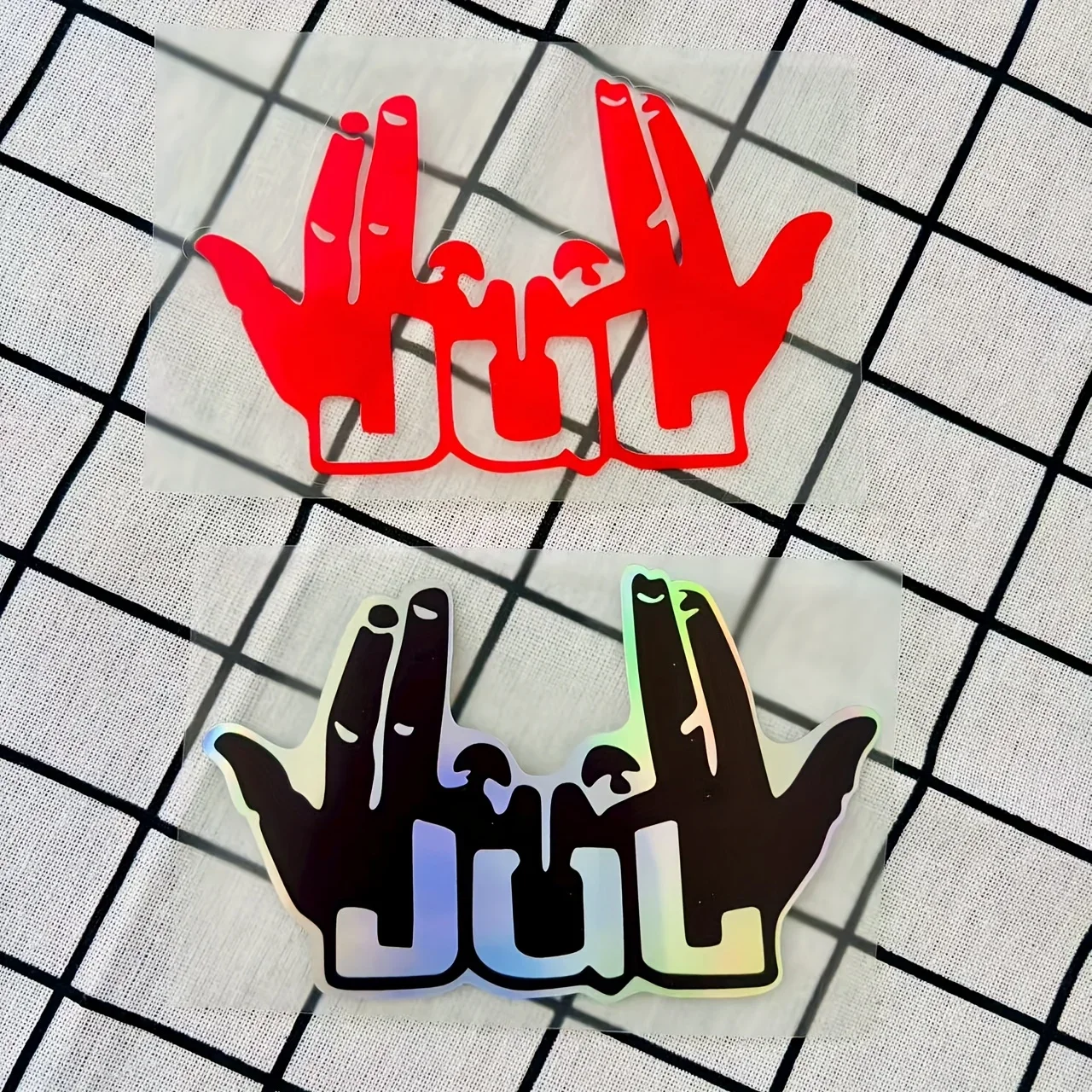 

Window Helmet Laptop JUL Hand Sign Laser Sticker Waterproof Sunproof for Body