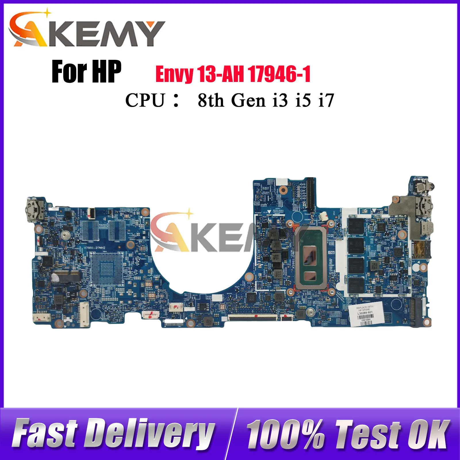 

L30289-601 L30290-601 для материнской платы ноутбука HP Envy 13-AH 17946-1 с i5-8265U i7-8565U 100% полностью протестировано
