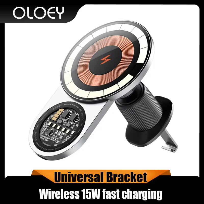 New Car Wireless Charger Auto Air Vent Car Mount Phone Holder For iPhone Samsung Xiaomi Transparent 15W Fast Charging Station