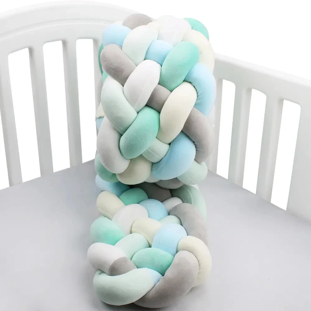 300/400CM Baby Crib Bumper Infant Children\'s Bed Barriers Newborns Around Cushion Braid Crib Cot Decoration Protector