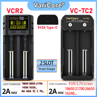 VariCore VCR2 VC-TC2( only3.7V) LCD TEST Capacity smart multifunctional battery charger for Li-ion 1.2V 18650 21700 26650 AA AAA