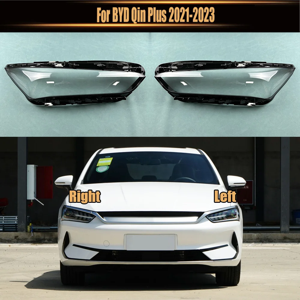 

For BYD Qin Plus 2021 2022 2023 Car Accessories Headlamp Cover Transparent Shade Lamp Headlight Shell Lens Plexiglass