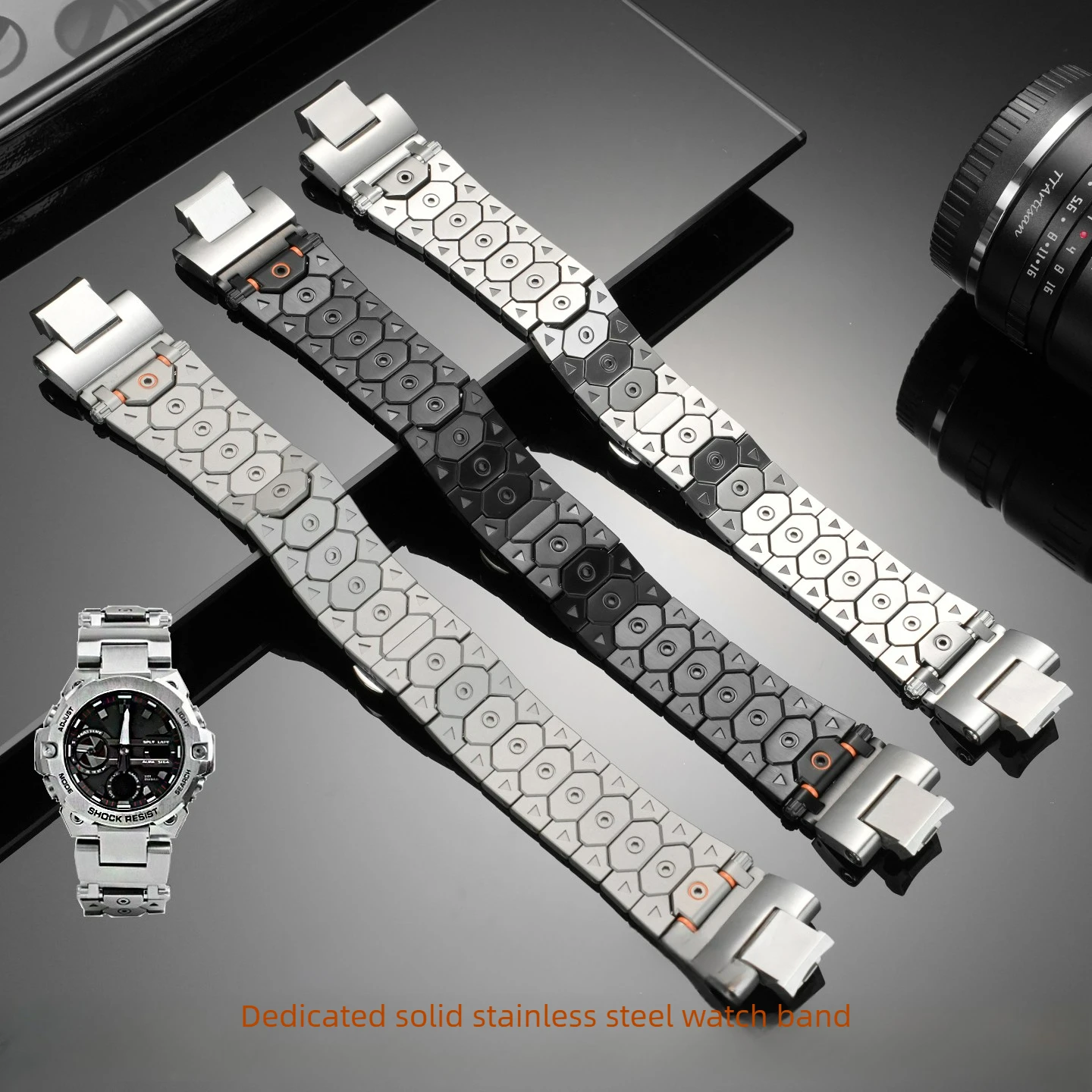 Suitable for Casio Steel Heart Fourth Generation GST-B400 Series Modified Special Solid Stainless Steel Watch Strap