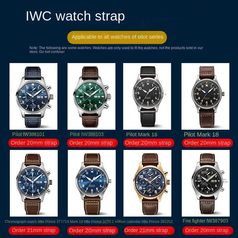 For IWC Pilot Mark Little Prince IWC Portuguese Genuine Leather Strap Carbon Fiber Pattern Bracelet Watchband 20mm 21mm 22mm image 4