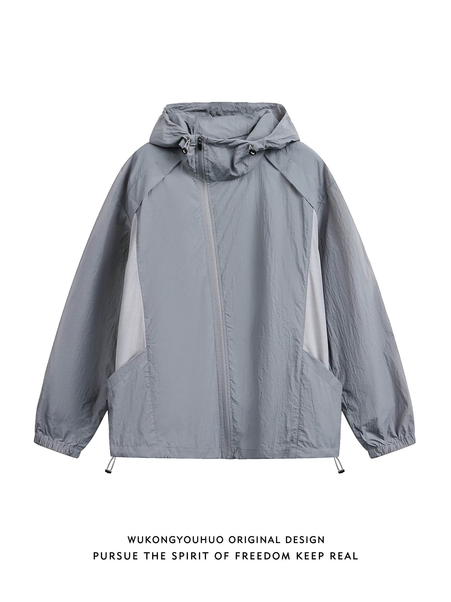 

Casual Outdoor Men's Jaet Spring Loose Couple Match Regular Sve Length Zipper Closure Hooded Color Blo Youth Faion