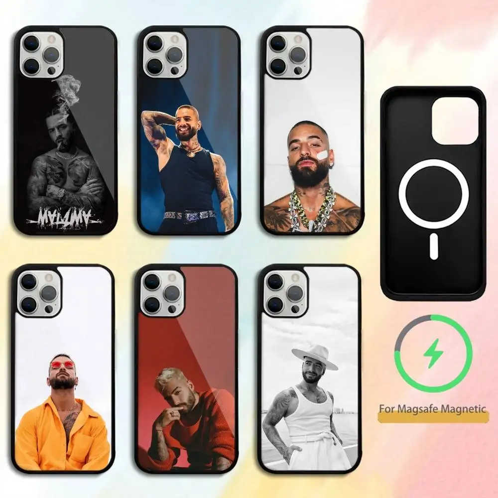 

M-Maluma Phone Case For iPhone 14,16,15,13,17,12,Plus,Pro,Max Magnetic For Magsafe Frosted Cover