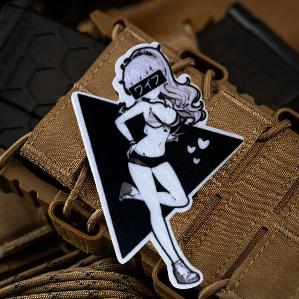 Waifu Girls Printed Hook&Loop Emblem Anime Girl Tactical Patch on Clothes Military Morale Badge Armband Backpack Stickers view 2