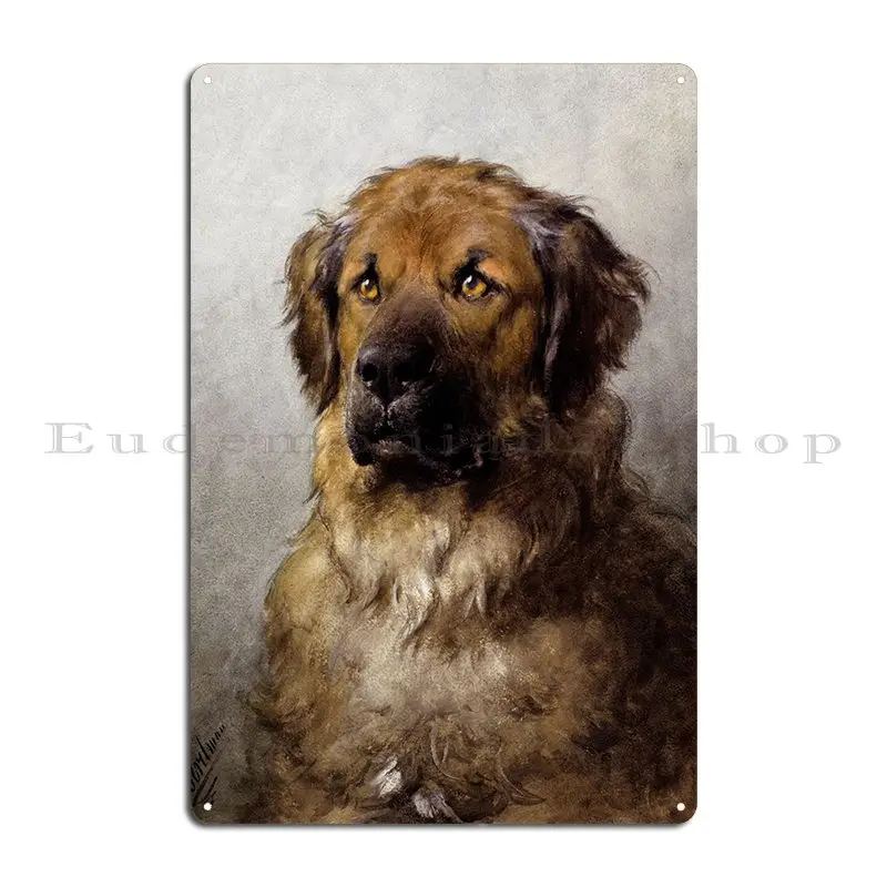 Head Of A Leonberger Metal Plaque Poster Create Garage Plaques Designing Character Mural Tin Sign Poster