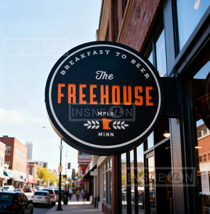 علامة شعار مضيئة مخصصة علامة شخصية مزدوجة الجوانب: صندوق دائرة شفرة ضوء لافتات إعلانية جدار Led شريط النيون الحلاق #2