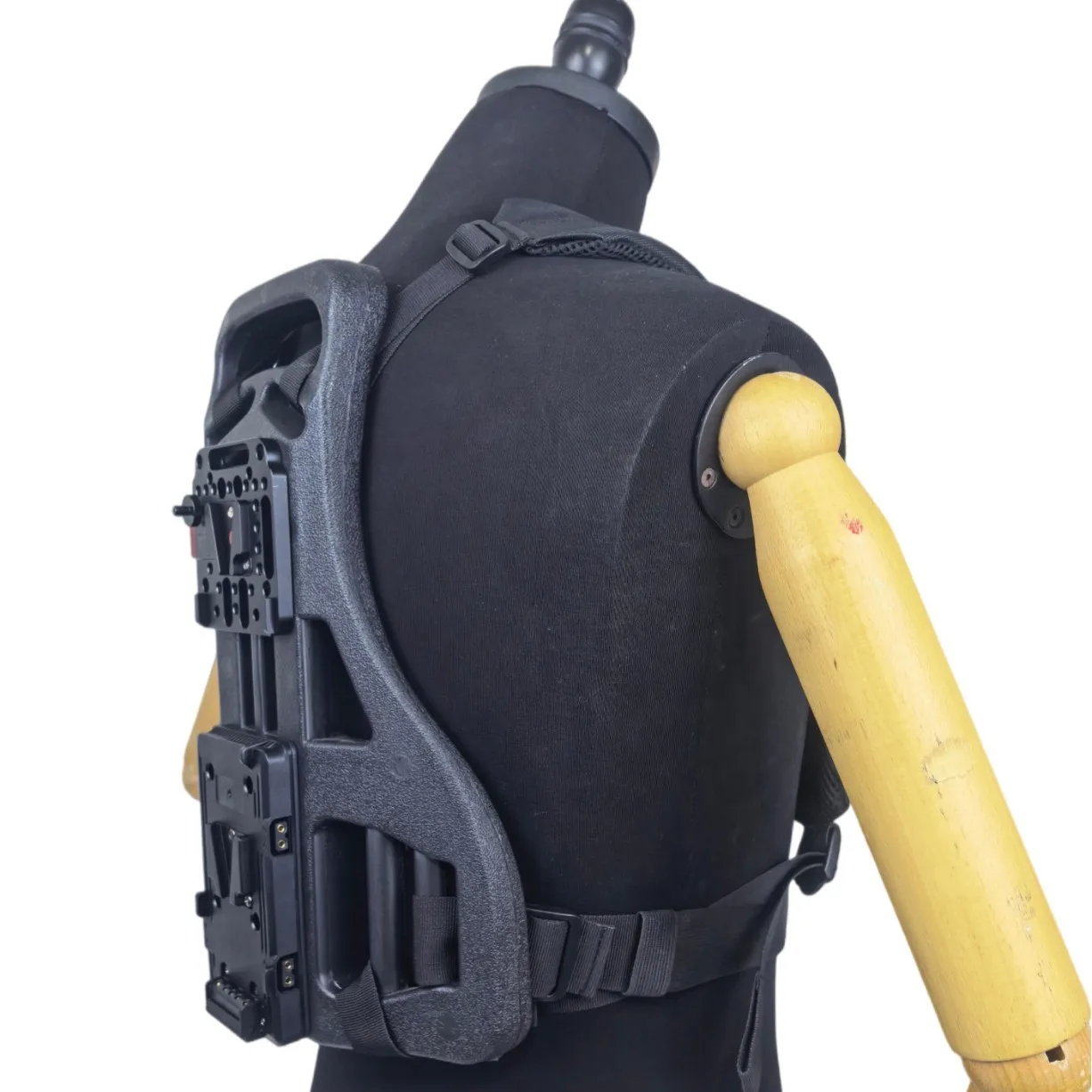 Backpack-style Multi-functional Live Broadcast Back Support with V-shaped Battery Clip Plate and Three-joint Expansion Backboard