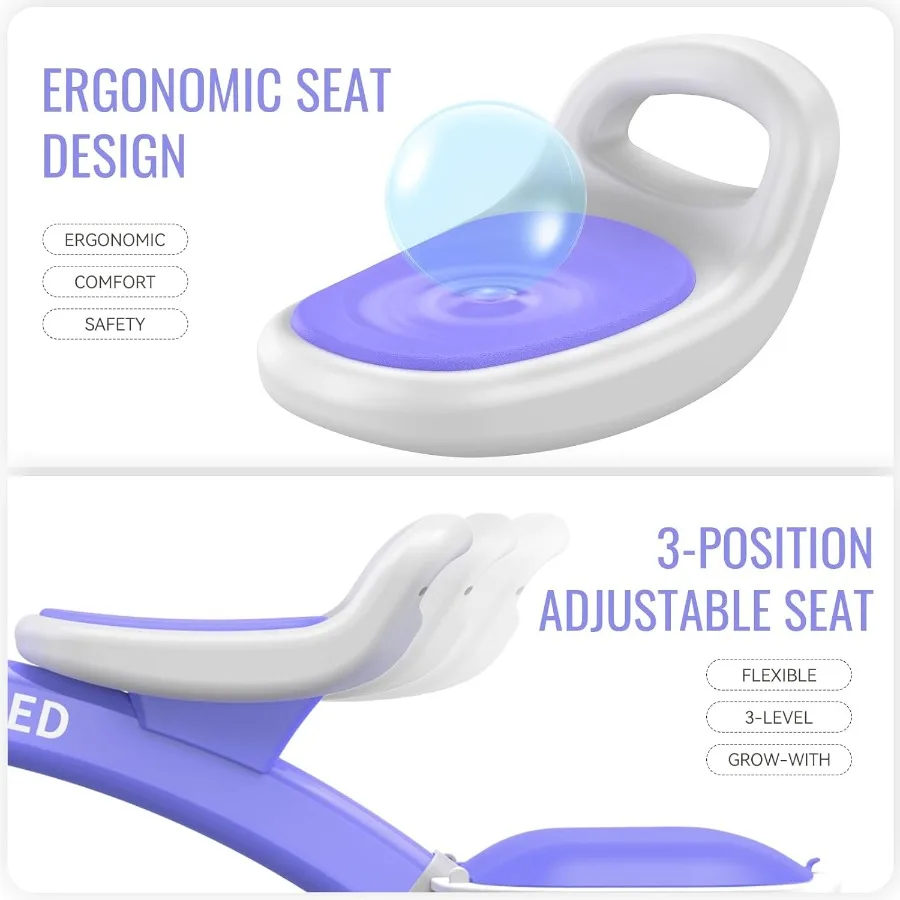 دراجة ثلاثية العجلات للأطفال الصغار بإضاءة ملونة لعمر 2-5 سنوات للأولاد والبنات، مقعد قابل للتعديل ومقود الدراجة، سلة قابلة للإزالة، GIF لعيد الميلاد