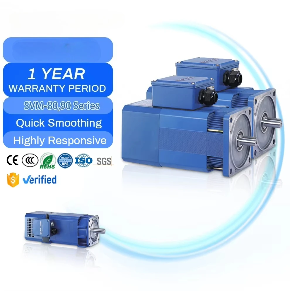 Hypken Servo Motor Spindle DC24V High Speed 1500-18000 RPM 1500W Brake for Sewing Machine Boat Fan Use IE4 Efficiency Flange
