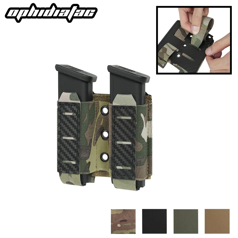 OPHIDIAN 9mm Double Magazine Carrier MOLLE Bag Carbon Fiber Magazine Bag