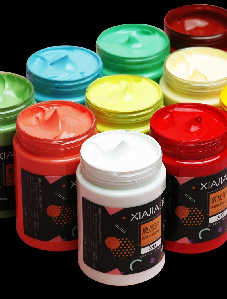 26 Farben /300ml Xiajiaer Große Flasche Acrylfarbe Kunstproduktion Wandmalerei DIY Kreative Acrylfarbe – Detail 2
