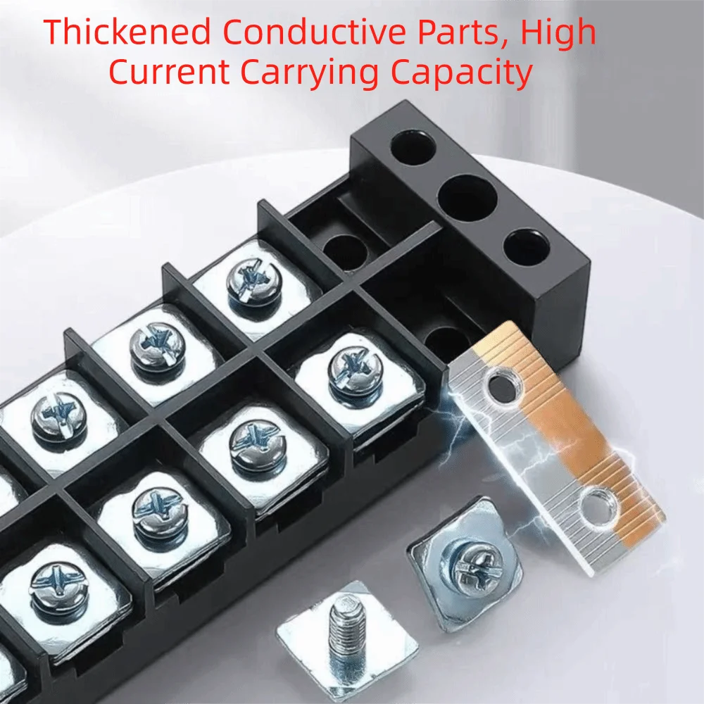 600V Screw Terminal Block 25A Current Rating 3-20 Positions Barrier Strip Connector Screw Clamp Connection