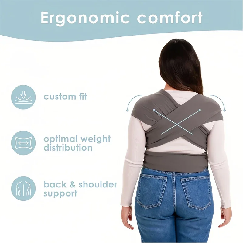 Soft Stretchy Baby Wrap Carrier Hands Free Lightweight Front Carry Baby Sling Nursing Friendly 7-35 lbs for Newborns to Toddlers