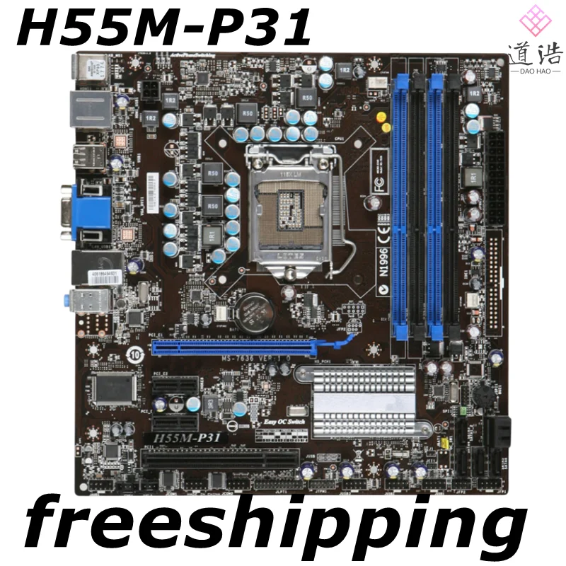 

For H55M-P31 Motherboard 16GB LGA 1156 DDR3 Micro ATX H55 Mainboard 100% Tested Fully Work