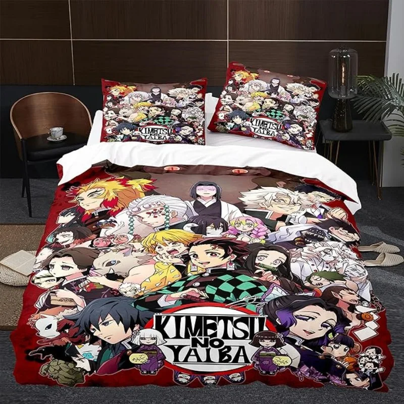 

Hot Sales Kamado Tanjirou Kamado Nezuko Print Cartoons Custom Bedding Set, Demon Slayer Cartoons Duvet Cover Set Full Queen
