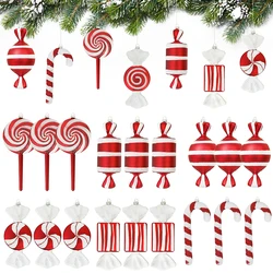 6/3Pcs Big Christmas Lollipop Red Candy Cane Pendant Xmas Tree Hanging Ball Ornament 2024 Christmas Decoration For Home New Year