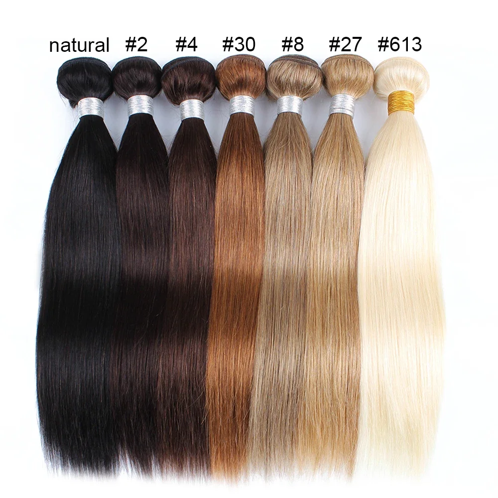 

Straight Bundles 100% Remy Human Hair 613 Honey Blonde #8 Ash Blonde Color Human Hair Weaving Human Natural Hair Extensions 100g