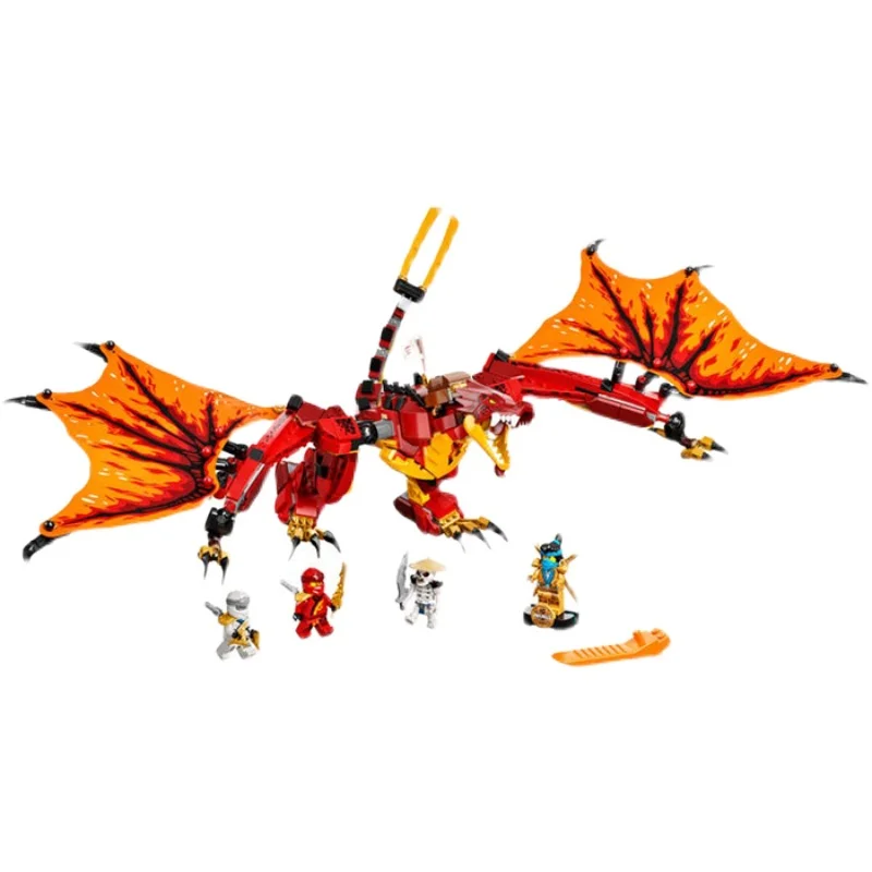 

601PCS Fire Dragon Attack Building Blocks With Figures Compatible 71753 Set Bricks Gift Toys For Children Kids Boys