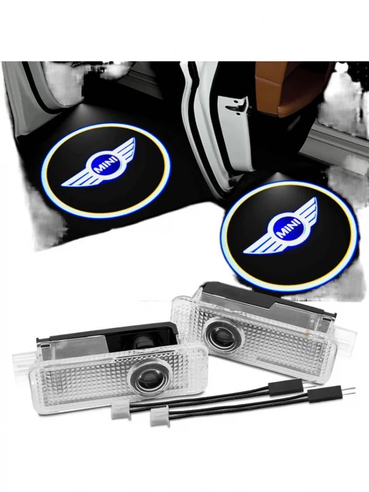 2/4 pièces, projecteur de lumière de bienvenue pour porte de voiture LED, lampe pour Mini Cooper One S JCW R55 R56 R50 R53 R60 F55 F56 Countryman, accessoires