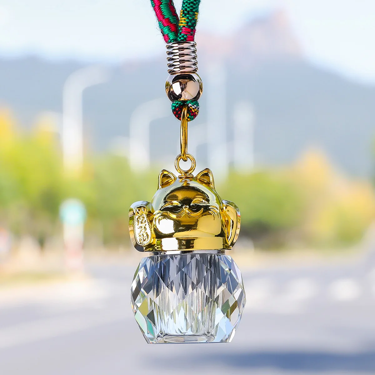 10ml Car Hanging Perfume Bottle Luxury Crystal Air Freshener Ornament Car-styling Empty Glass Bottle for Essential Oils Diffuser