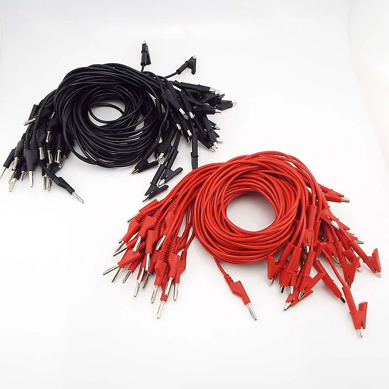 Double End Alligator Clip cord 4mm Banana Plug Test lead Wire Line Electrical Voltage Crocodile for Multimeter DIY Testing