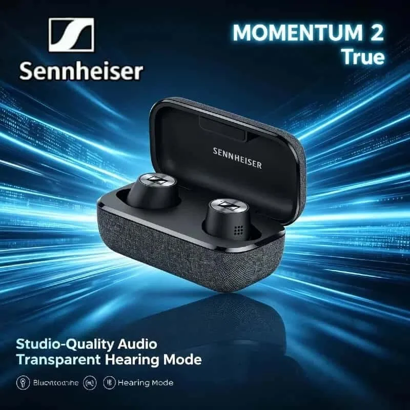 

2026 Original SENNHEISER MOMENTUM TW2 Wireless Bluetooth Earphones Active Noise Cancelling HiFi Stereo Headphones 28H Playtime