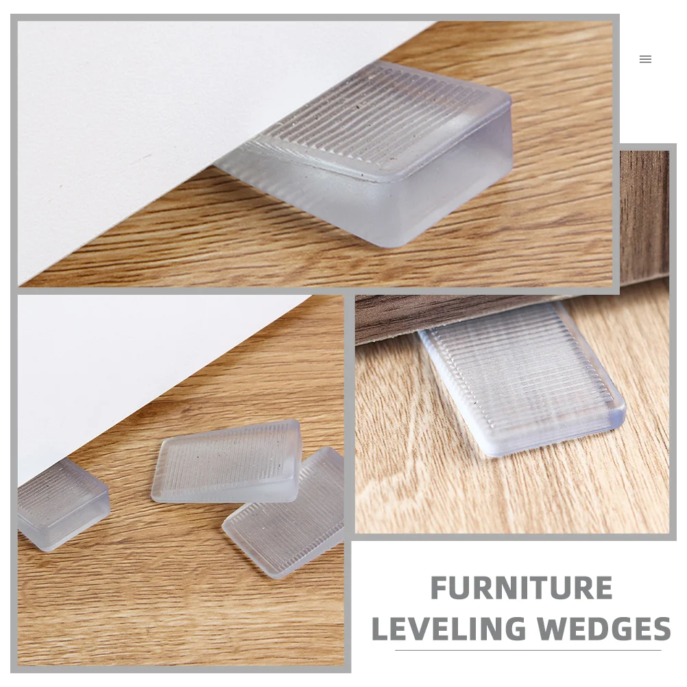 4 buah alas kaki Kabinet Wedge furnitur Shims untuk meninggikan meja stabilizer perlengkapan restoran Pvc