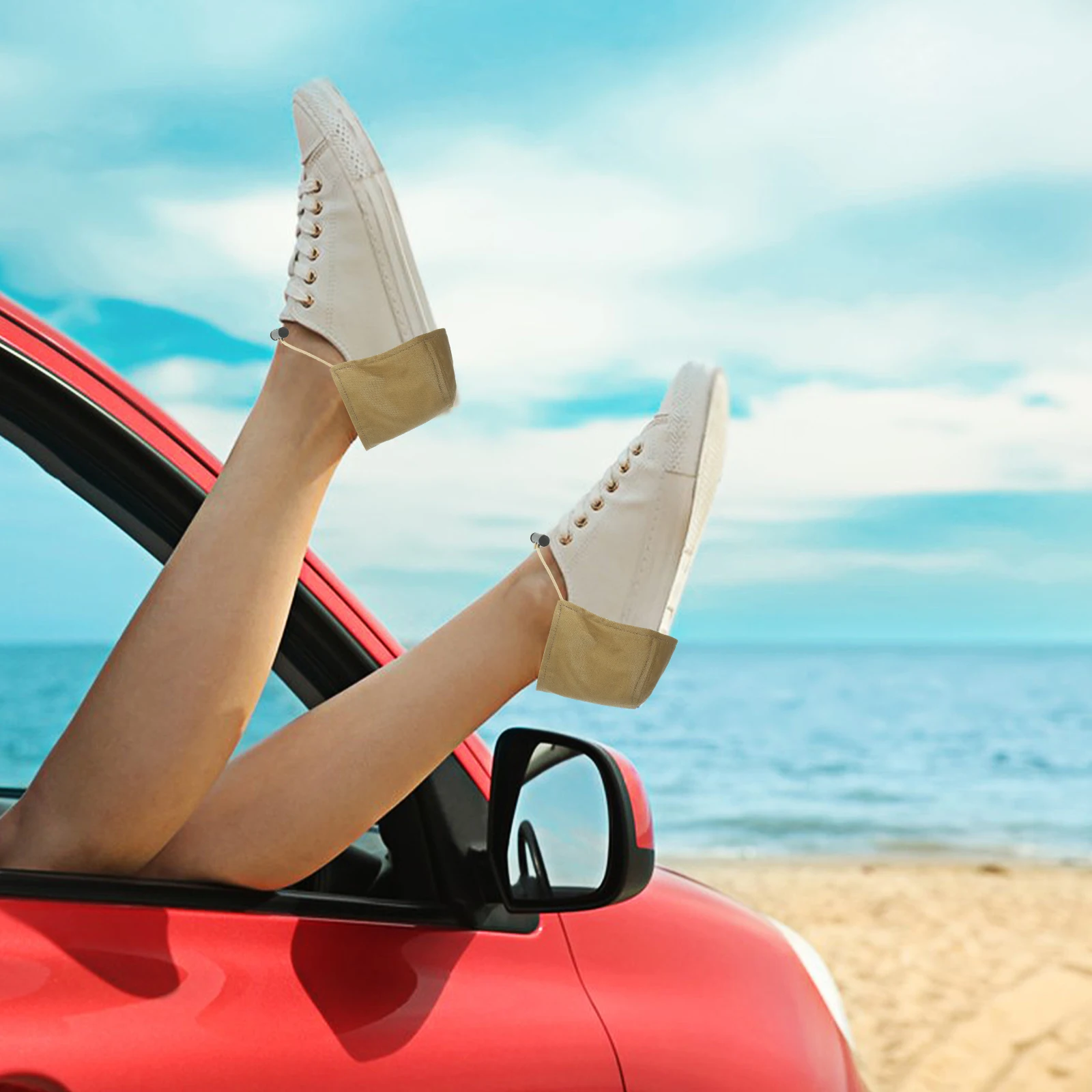 

2Pcs Wear-Resistant Driving Shoe Heel Cover Car Brake Throttle Shoe Protector Durable Heel Cover for Flats Khaki