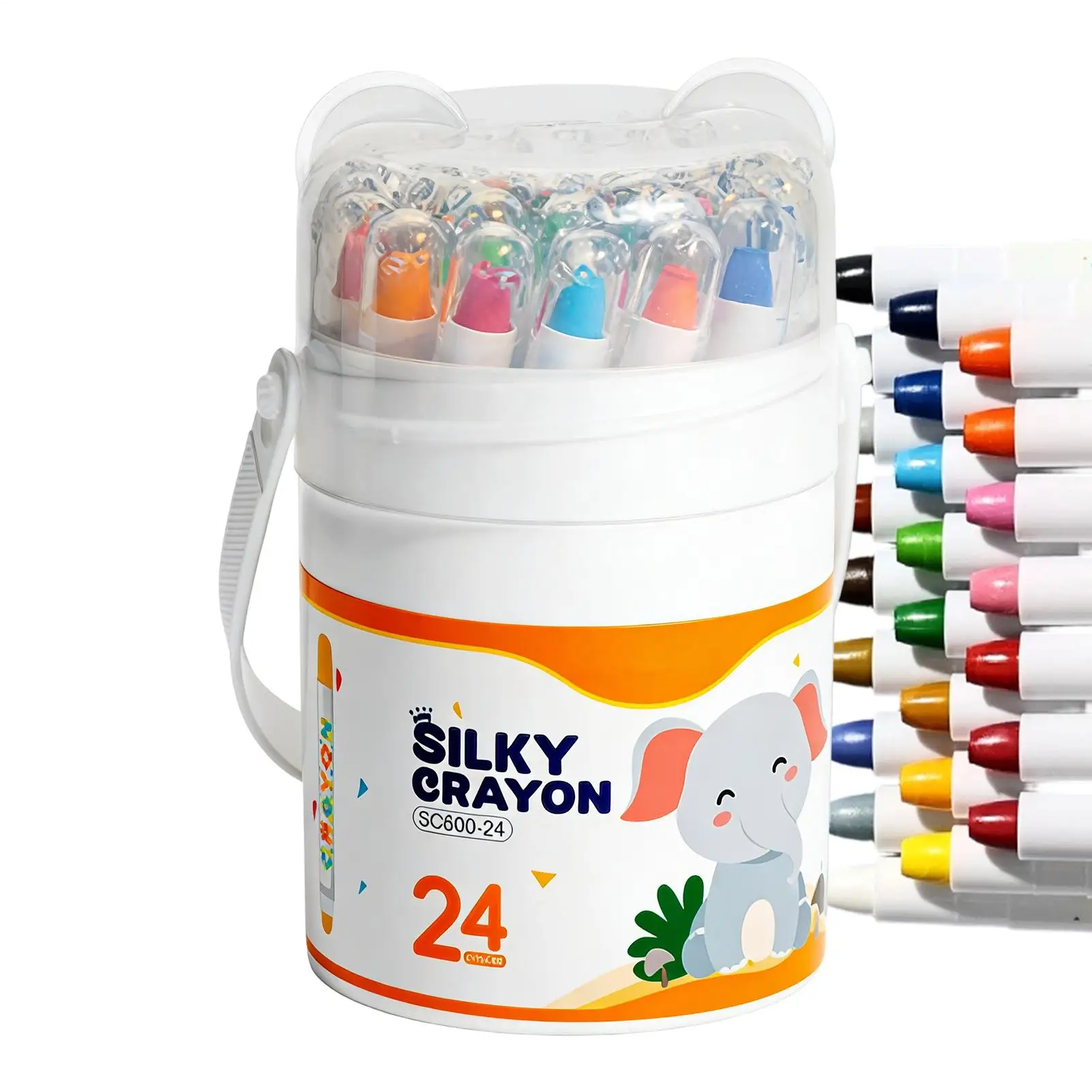 

24 Colors Silky Twistable Oil Paint Stick Crayons Washable Art Supplies Multicultural Pastel Gel Crayons Oil Pastel Set