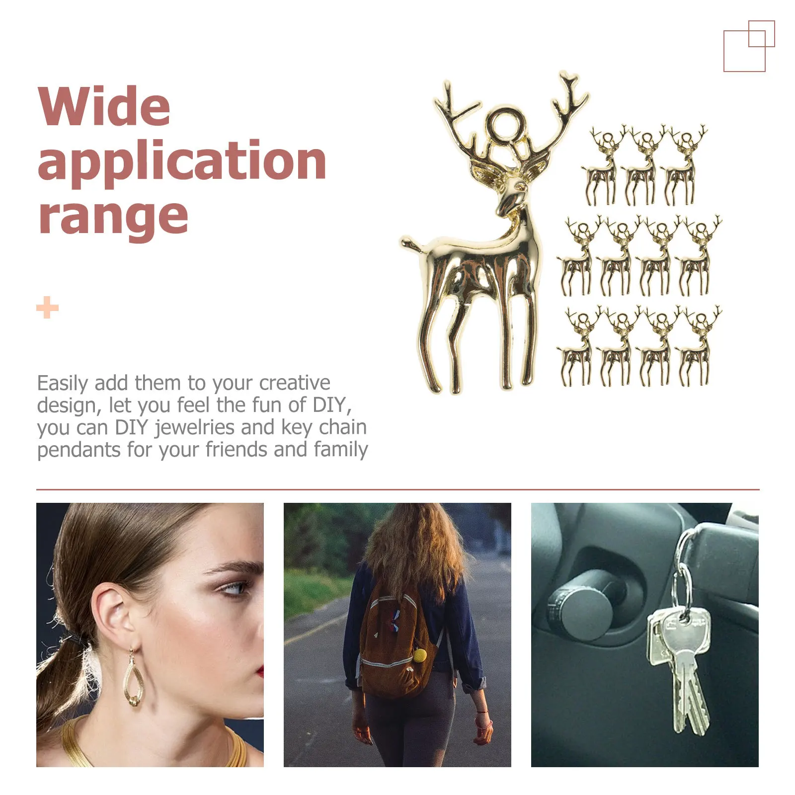 

12 шт., серьги-подвески из сплава с оленями, легкие винтажные аксессуары для изготовления ювелирных изделий, брелки «сделай сам», подвески, аксессуары для сережек «сделай сам»