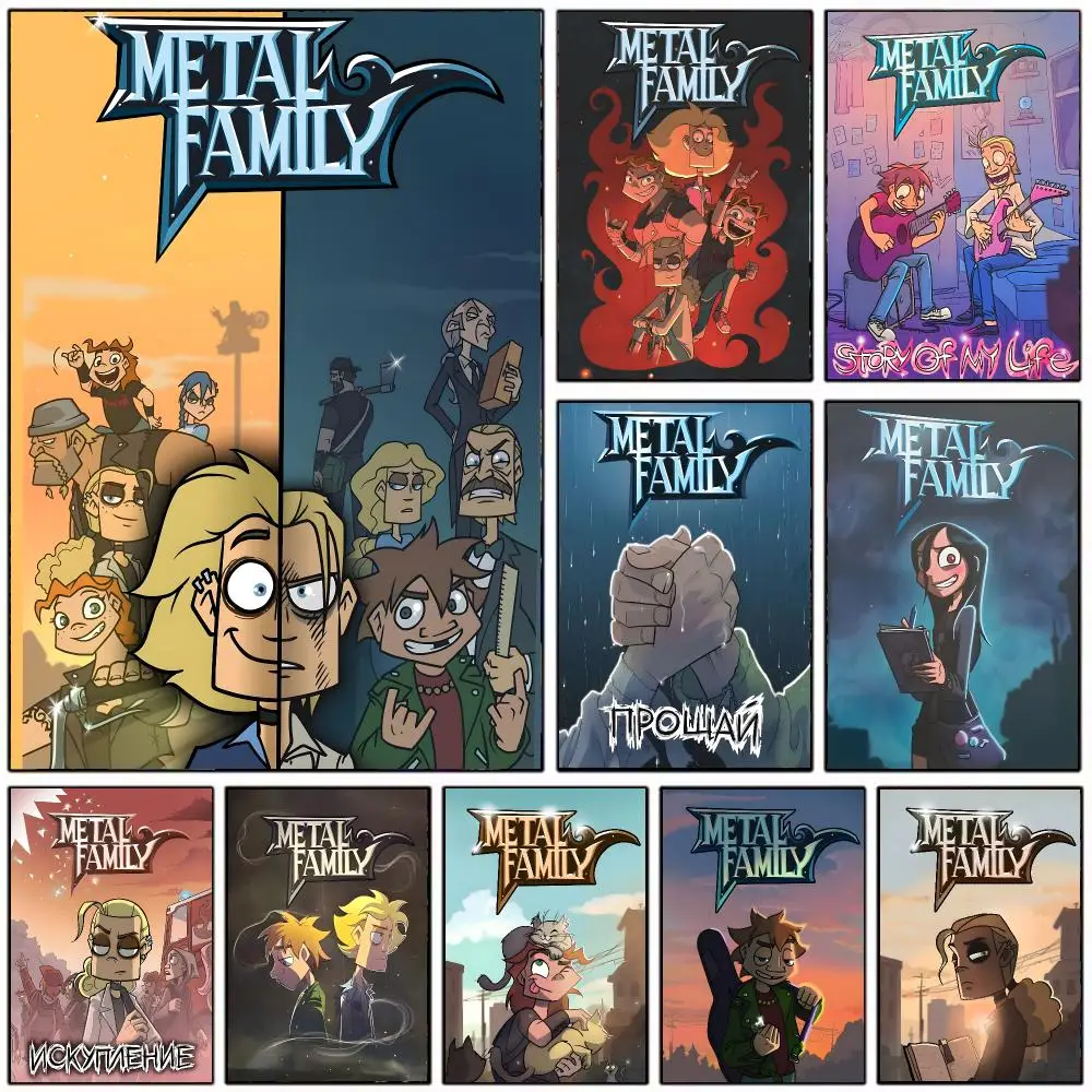 animated series M-Metal Family Poster Modern Home Decoration Interior Design & Contemporary Wall Art Collection