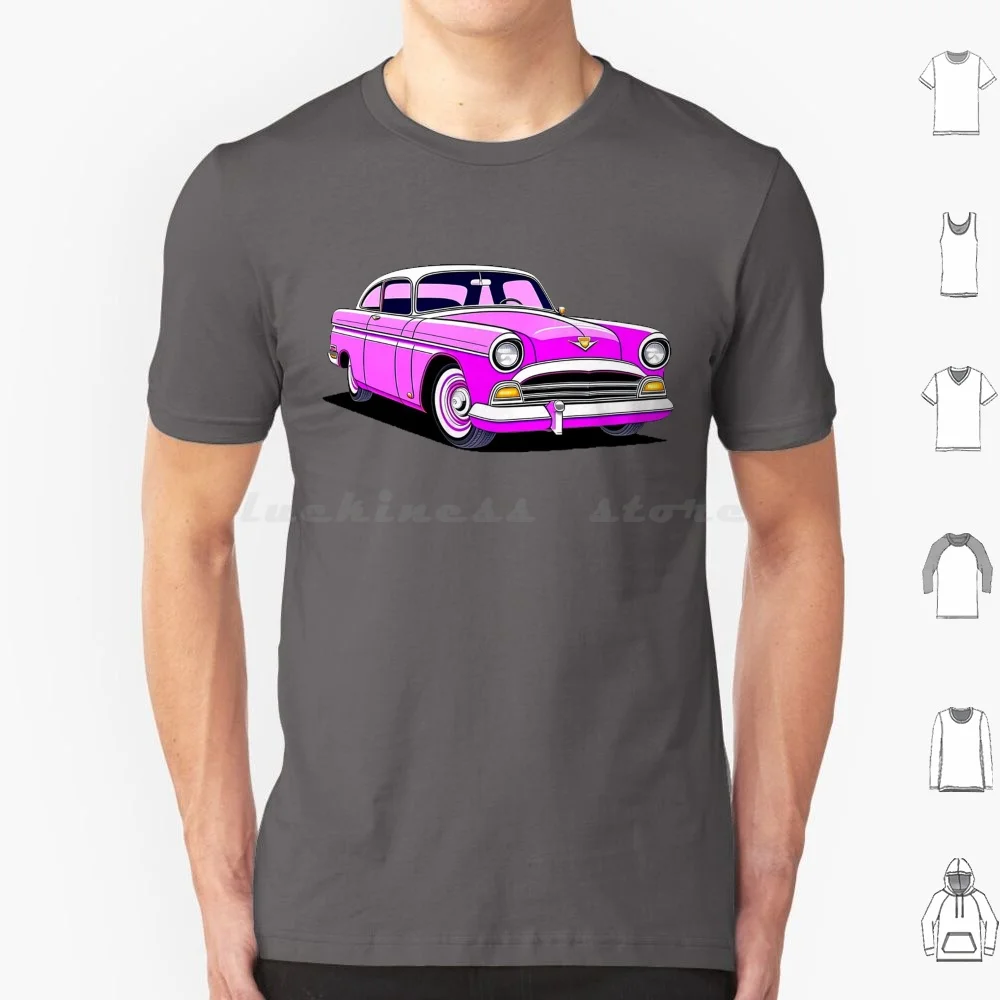 Pink T Shirt Big Size 100% Cotton Pink Pink Car Vintage Retro Classic Classic Car Pink Car Elvis Convertible Music Cute Caddy