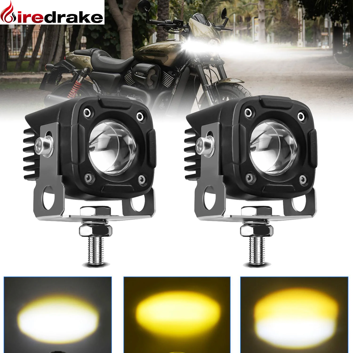 

2Pcs LED Motorcycle Spotlight 90W 10000LM Super Birght Motorcycle Spotlight 6000K/3000K/4500K Jeep Truck Universal Spotlight 32V