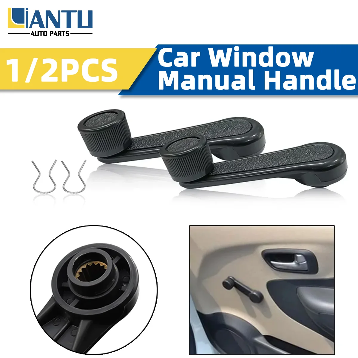 1/2PCS Glass Lifter Handle ABS Material Rocking Handle Door Handle Window Glass Lifter Crank High-Quality Automotive Parts