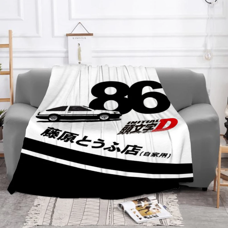 

Initial D Sofa Blankets for Bed Baby Blanket Furry 3D Printing Living Room Machine Washable Bedroom Winter Throw Fluffy Soft Nap