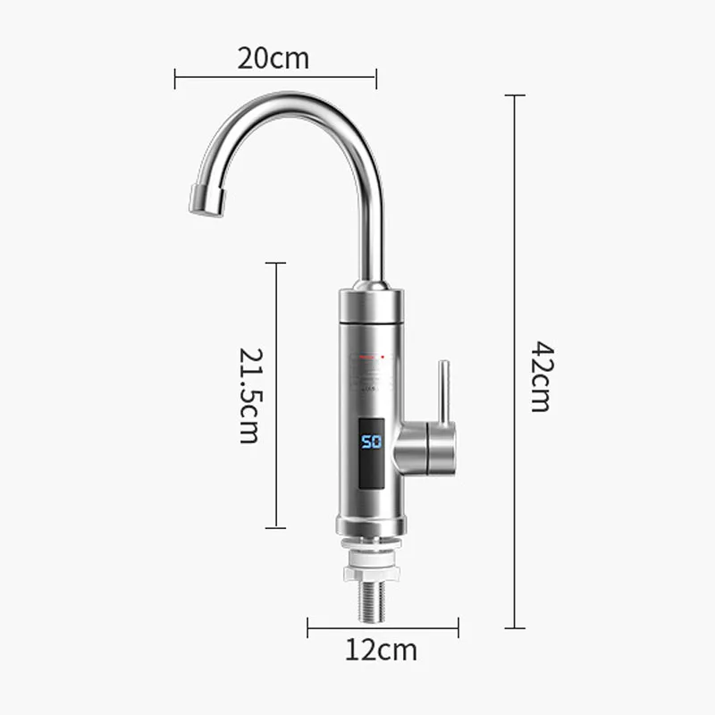 Imagem -06 - Aquecedor de Água Elétrico Cozinha Instantânea Torneira da Pia de Água Quente Torneira de Aquecimento Torneiras Instantâneas com Display Digital 3000w