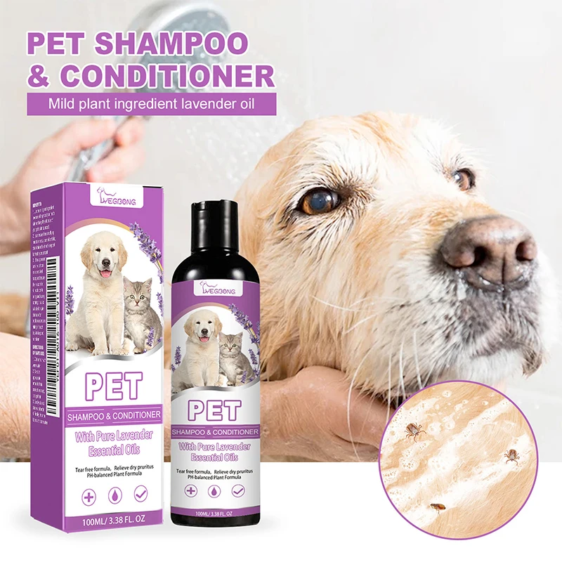 100ml Pet Shampoo Pet Bath Relieve Skin Itching Smooth Hair Without Tangling Shampoo Rough Knotted Hair Dry And Itchy Skin