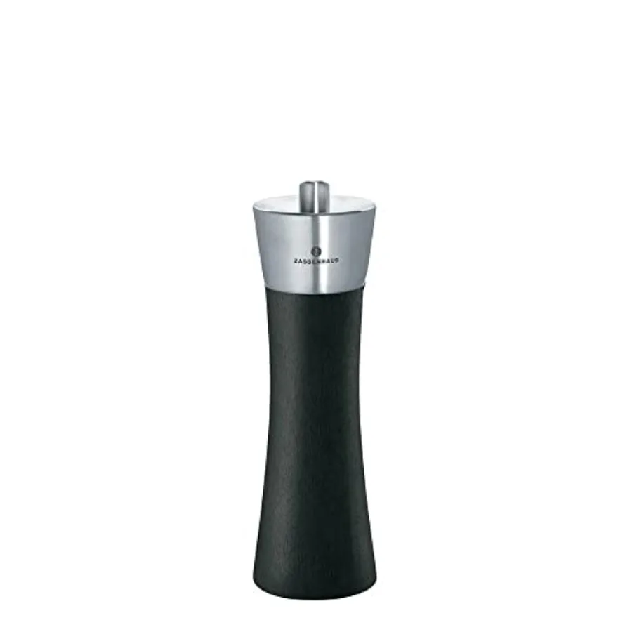 

Zassenhaus Augsburg 7-Inch Black Dual Salt and Pepper Grinder with Stainless Steel Refillable Manual Mill - Salt Pepper Grinder