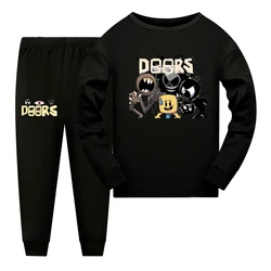 Game Doors Children Clothes T Shirt Pants 2pcs Fashion Comfortable Pajamas Boys Girls Escape Doors Costumes Kids Anime Sleepwear