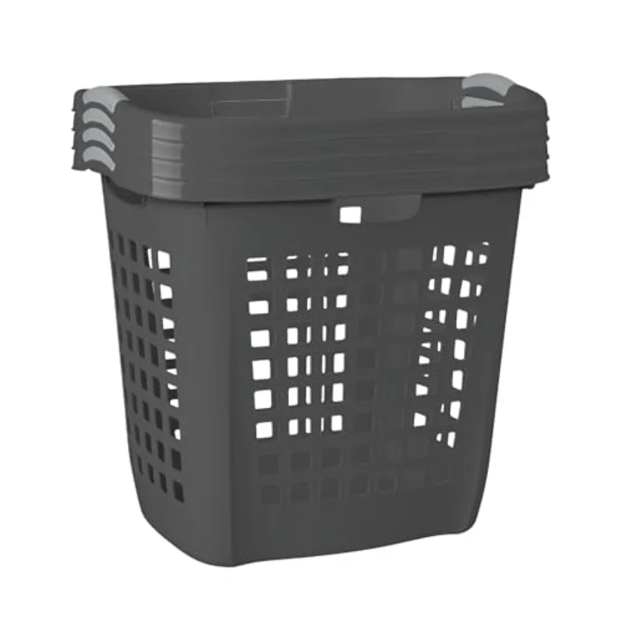 

4-Pack Ultra Easy Carry Hamper, Laundry Basket Organizer, 2.1 Bushel, - Large Plastic Clothes Storage Bin for Home, Dorm, Bathr