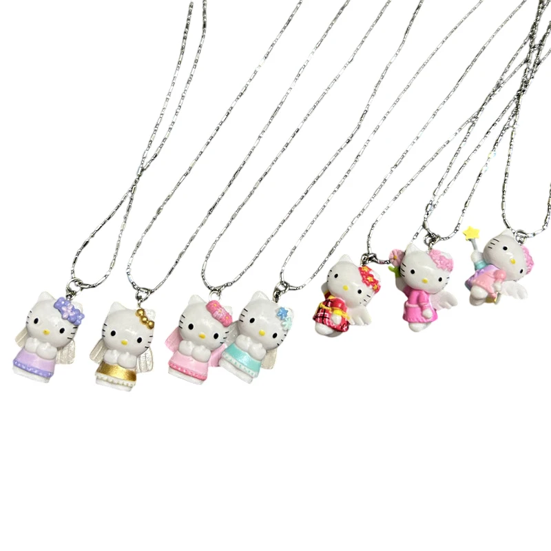 كارتون أنيمي الملاك كيتي قلادة قلادة المرأة مجوهرات اكسسوارات الحفلات الهدايا