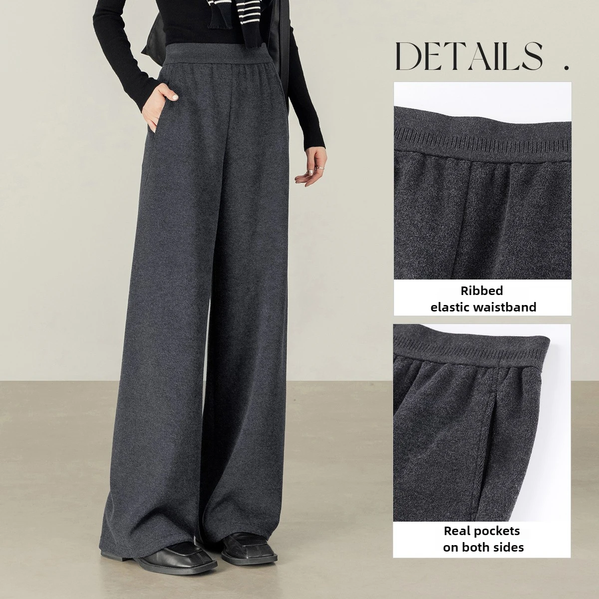SENTUBILA Simple Woolen Trousers for Woman Casual Solid Straight Pants Autumn Winter 2025 Women's Warm Long Pants 154K58927
