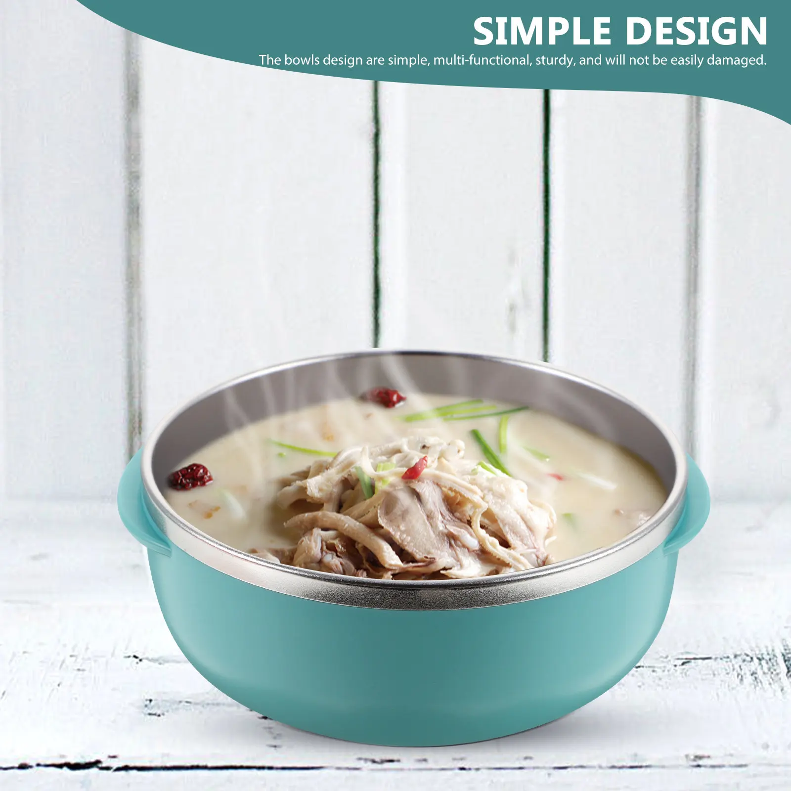 

1Set Stainless Steel Toddler Bowl Durable Baby Food Soup Salad Noodles Cereal Fruit Bowl with Spoon Scissor Kid Portable