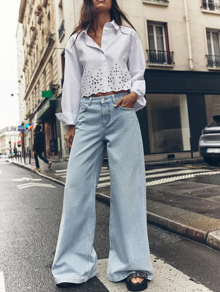 

Широкие джинсы с низкой талией, свободный крой, модные, Новое поступление, весна-лето, бойфренд, длина до пола, повседневные прямые джинсы