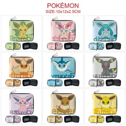 Pokemon Anime Coin Purse Action Figures Kawaii Pikachu Gengar Fashion Zipper Leather Wallet Kids Adult Birthday Gift